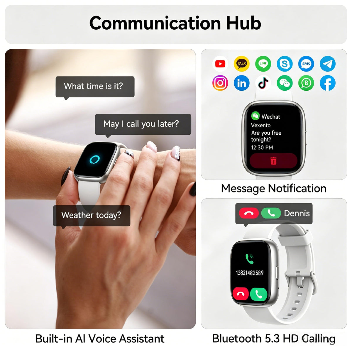 Cillso Smart Watch, Alexa Built-in, 1.83" Bluetooth Calling Fitness Watch
