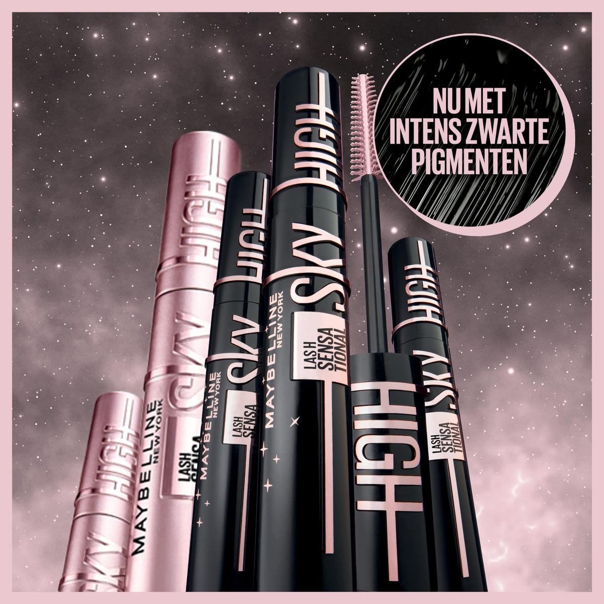 Maybelline Mascara, Lash Sensational Sky High Volumizing Thickening, Black