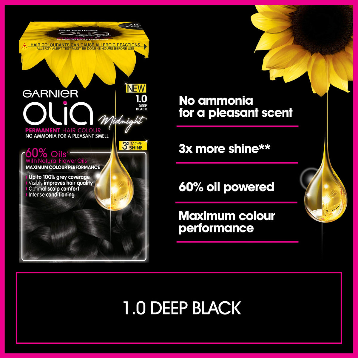Garnier Olia Luminous Long-Lasting Permanent Hair Colour, 5.0 Brown