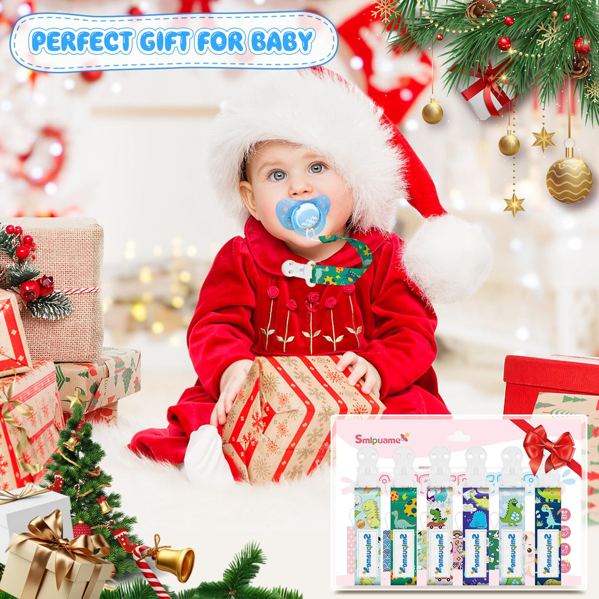 Dummy Clip Boys,8 Pack BPA Free Soother Chain,Pacifier Holder Clips for Teether Toy,Baby Dummy Strap Clip Universal Design Fit All Pacifiers Baby Teething Toys,Newborn Baby Gift