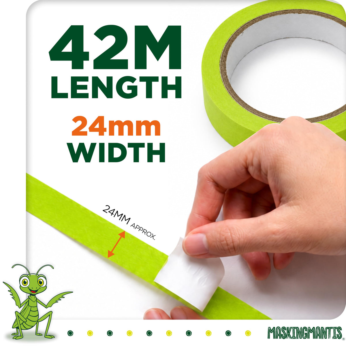 Status IONOS Masking Tape, Multi Surface, Pack of 1, 48mm x 20m