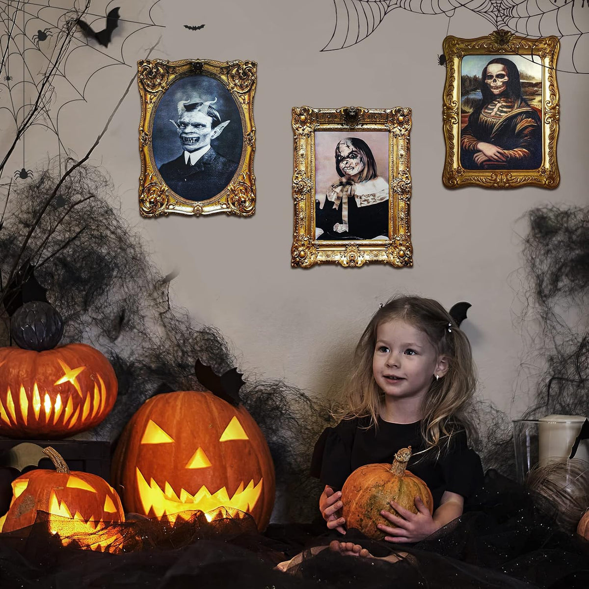 ECGER Halloween Decorations Indoor, Haunted Scary Changing Face Pictures