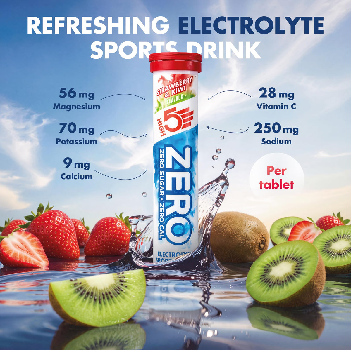 HIGH5 Zero Electrolyte Tablets for Hydration, Berry, 20 Tablets