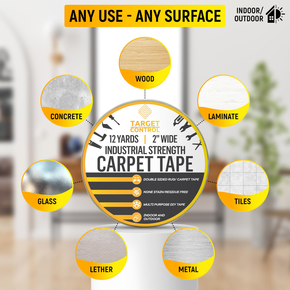 Double Sided Carpet Tape Heavy Duty Rug Gripper 50ft