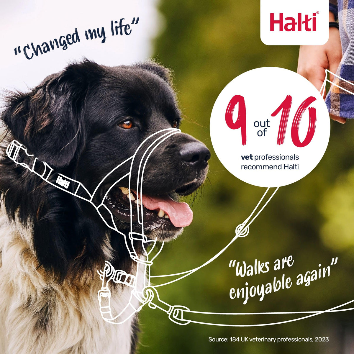 Halti Headcollar for Dogs | Size 3, Black