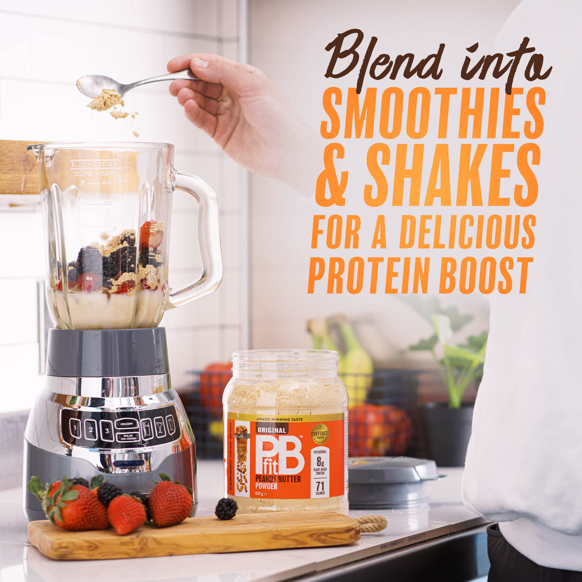 PBfit Classic Peanut Butter Powder 225g, with 8g Protein, 3g Fibre