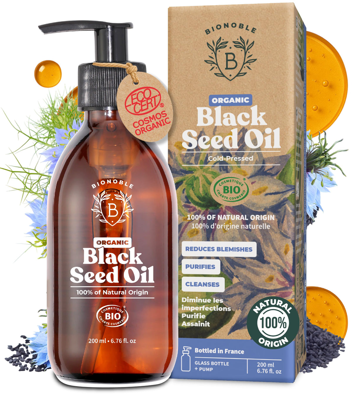 BIONOBLE Organic Rosemary Oil for Hair Growth - Hair Loss, Volume - 50ml