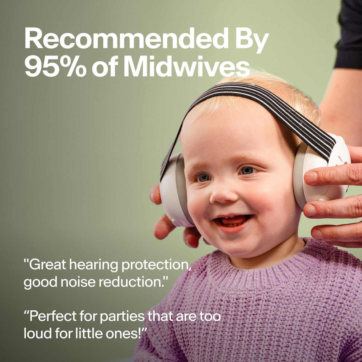 Alpine Muffy Baby Comfort Ear Defenders, Adjustable up to 48 months, Green