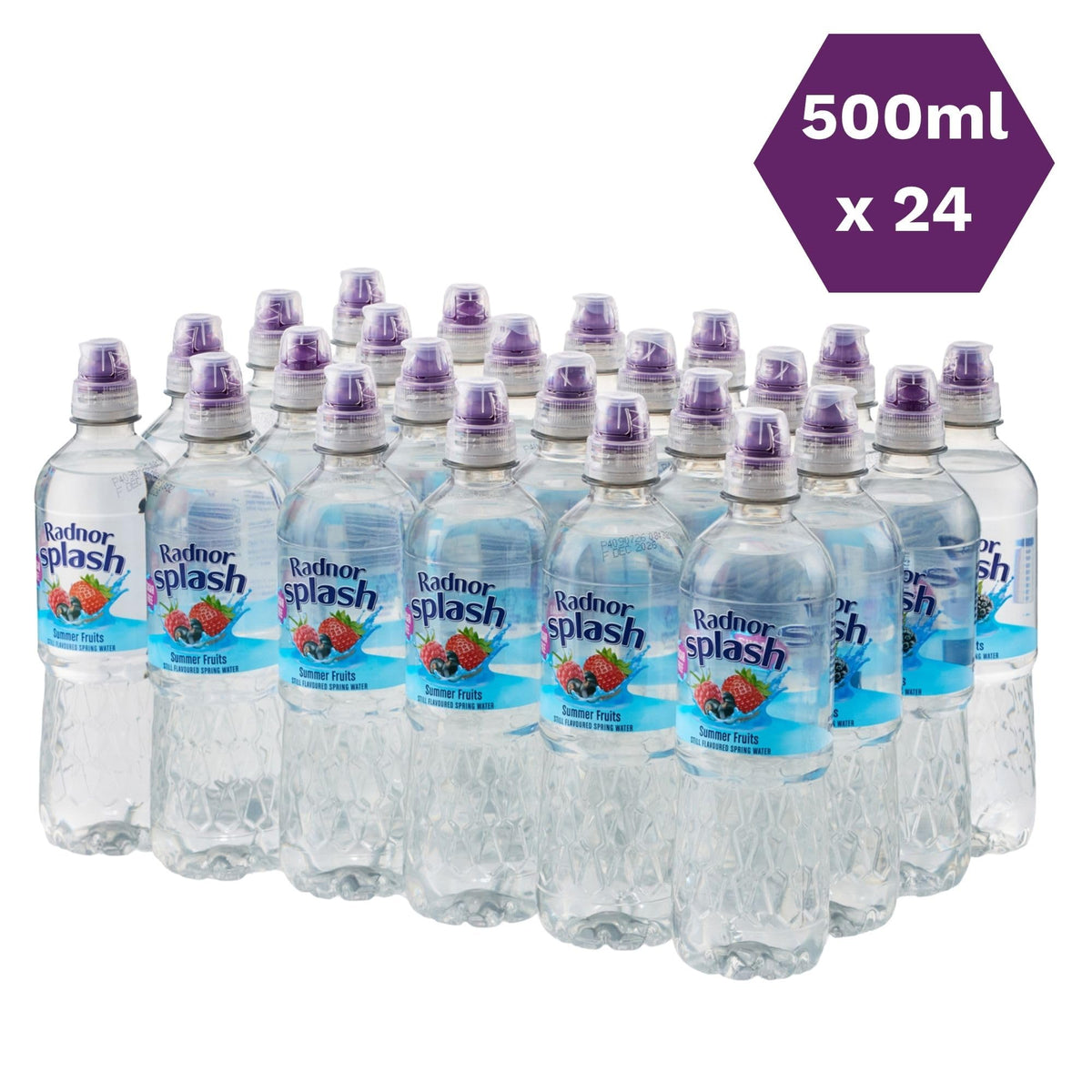 Radnor Splash Flavoured Water Sugar Free 500ml - Pack of 24 (Strawberry)