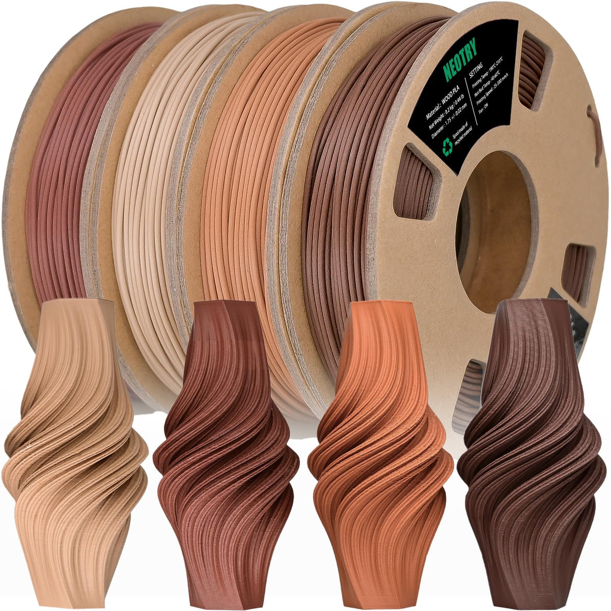 Silk Tri Colour PLA Filament 1.75mm 1kg, Multicolor 3D Printer Filament, Filament 3D Printing Materials for Most FDM 3D Printer, Silk PLA Red Yellow Blue, Rainbow PLA Filament 1.75mm ± 0.02