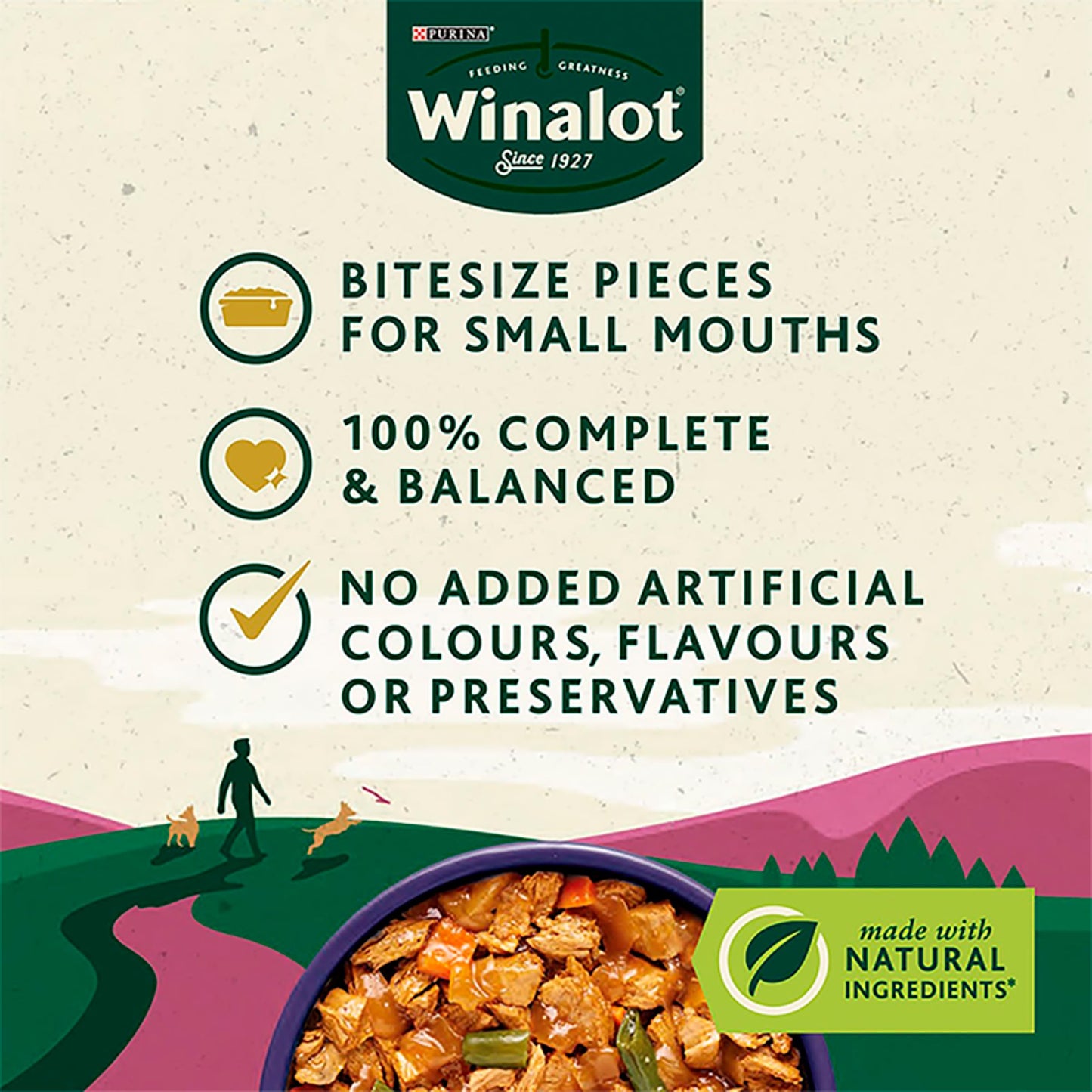 WINALOT Sunday Dinner Mixed in Gravy Wet Dog Food Pouches 40x100g