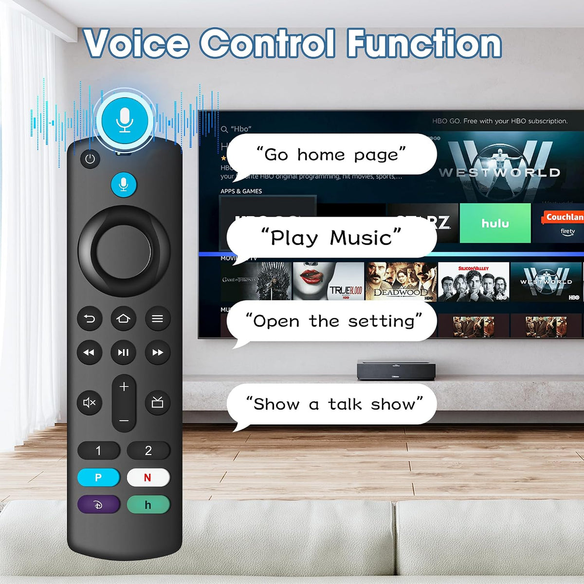 Voice Replacement Remote Control for All Fire-TV-StickSeries HD/Cube/Lite/4K/4K Max Stick Voice Remote Compatible with Pioneer/Hisense Fire Smart TV