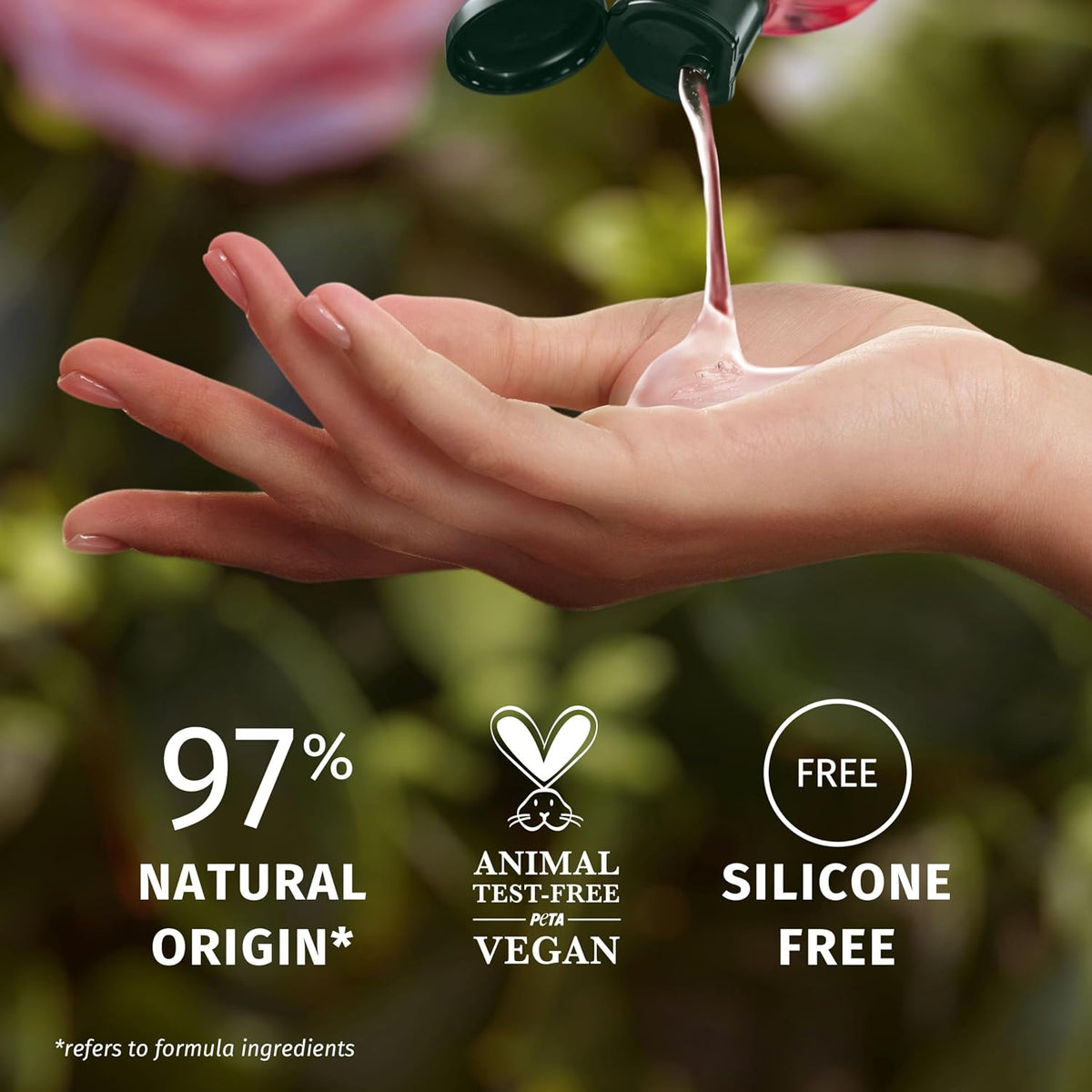 Herbal Essences Rose Scent Petal Soft Shampoo 650ml to Help Dry Hair Feel Silky and Nourished, Blended with Rose Essence and Natural Origin Ingredients, Silicone Free, Vegan and Cruelty Freerefers
