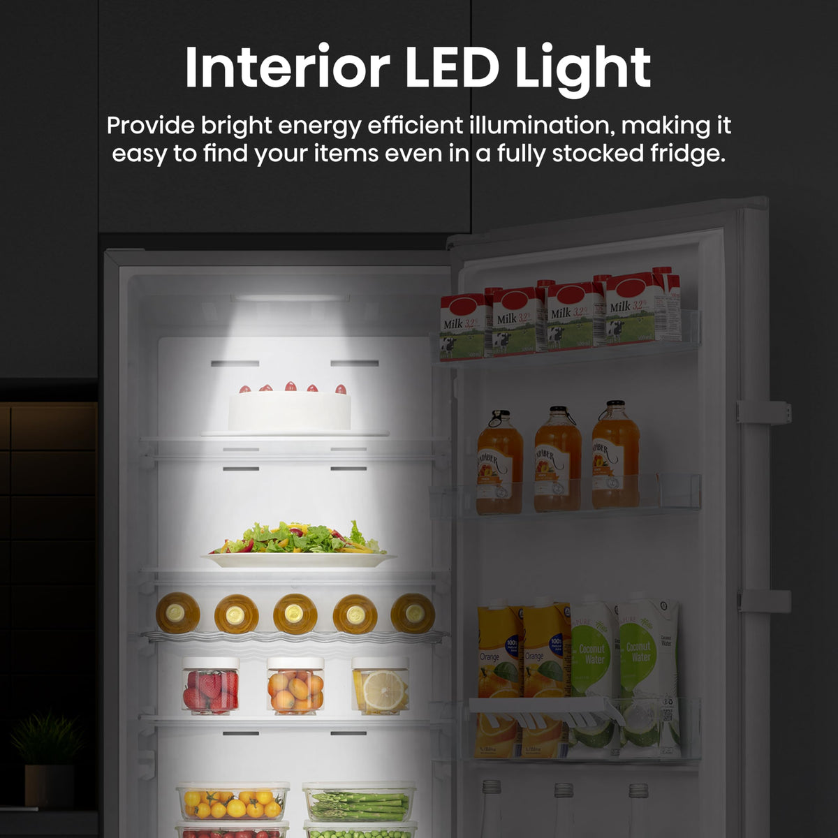 Hisense FV298N4ACE Tall Freestanding Freezer 240 Litre Capacity Total No Frost with LED Display 59D x 59.5W x 172H cm - Stainless Steel, Silver