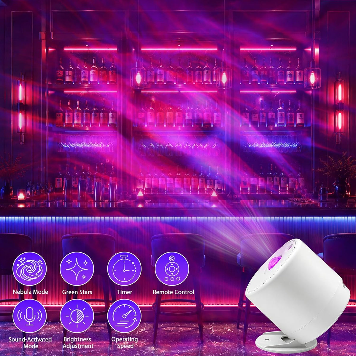 MHAZDZE LED Star & Galaxy Projector, Night Light