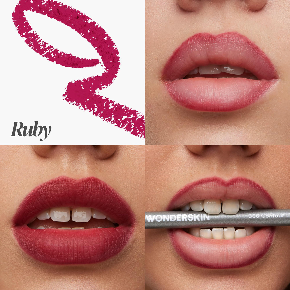 Wonderskin Lip Liner Pencil - 360 Contour Lipliner, Long Lasting, Sharpenable, Waterproof and Transfer-Proof Nude Lip Liner Pencil (Blush)