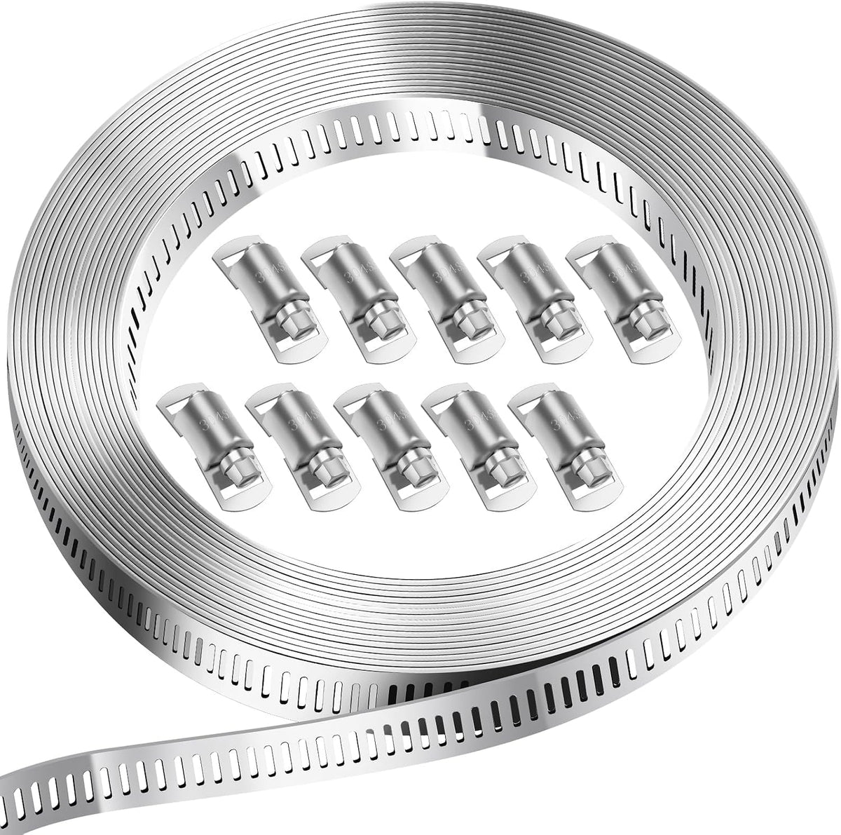 Bolatus Hose Clips 21-38 mm, 12 Pcs Hose Clamp Stainless Steel 304