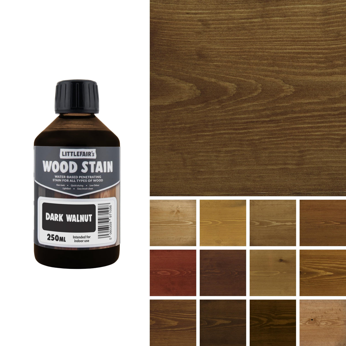 Littlefair's Wood Stain Water-Based - (Very Red Mahogany) – Non-Toxic, Eco-Friendly & Quick Drying - Easy-to-Apply, Concentrated Formula for All Wood Types – 15ml Tester Pot