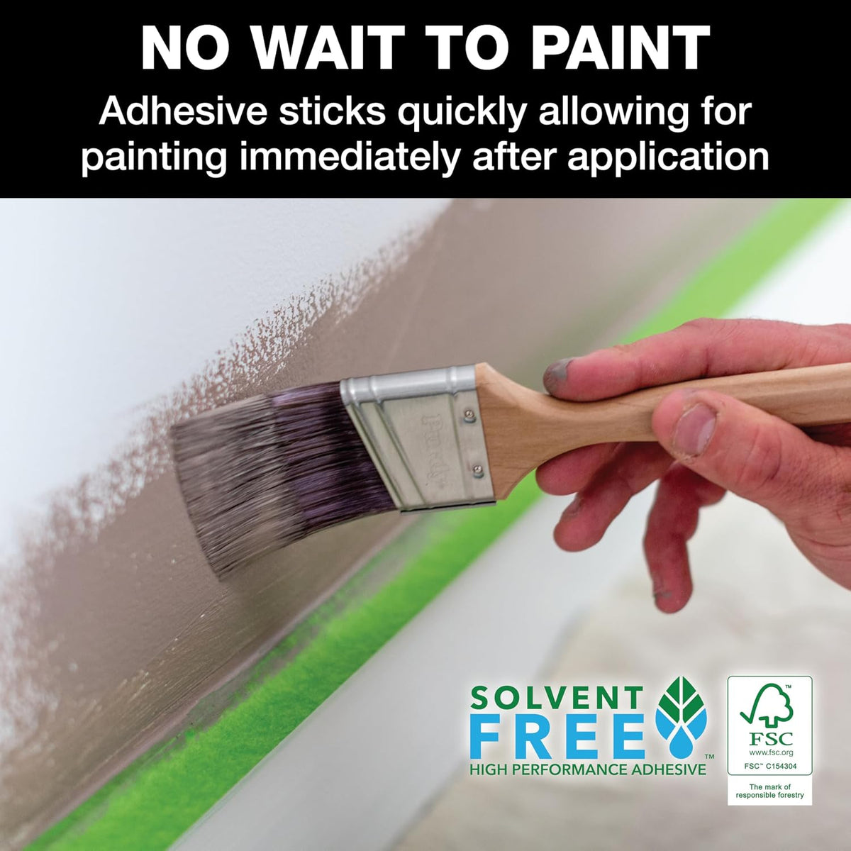 Frog Tape Green Multi Surface Painters Masking Tape, Indoor Painting and Decorating For Sharp Lines and No Paint Bleed 24mm x 55m