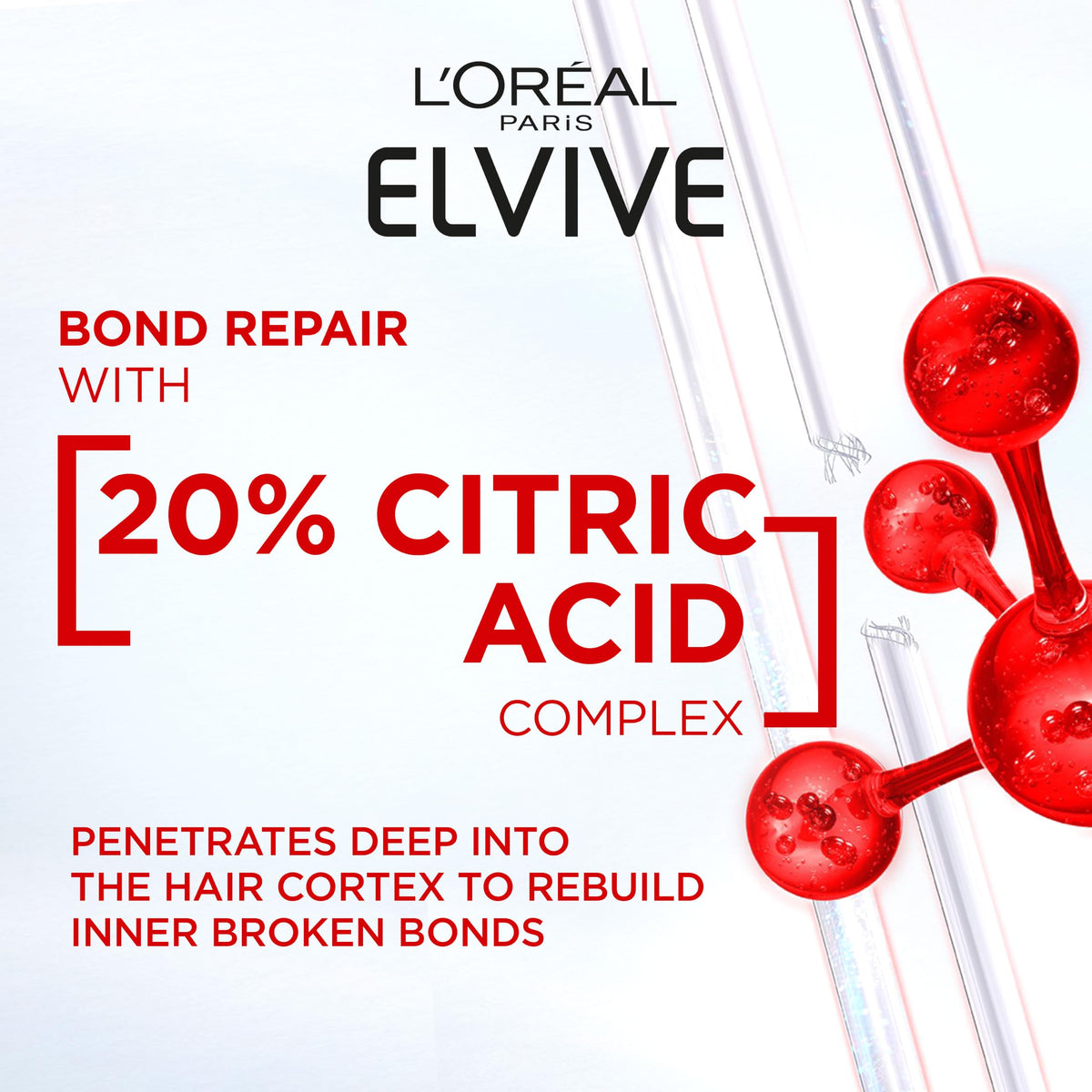 L'Oréal Paris Elvive Bond Repair Sulphate-Free Shampoo, Damaged Hair, 200ml