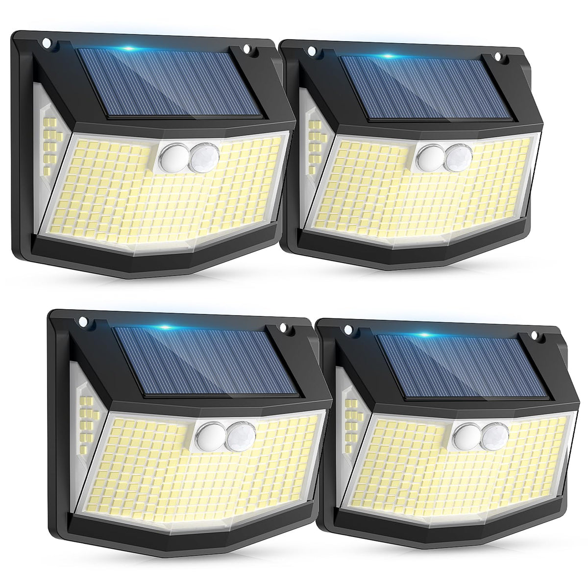 Solar Lights Outdoor Garden 6 Pack 248 LED Solar Security Light 3 Motion Sensor Modes and 270 Wide Angle Lighting IP65 Waterproof Outside Solar Powered Wall Lights for Fence Front Door Yard Garage
