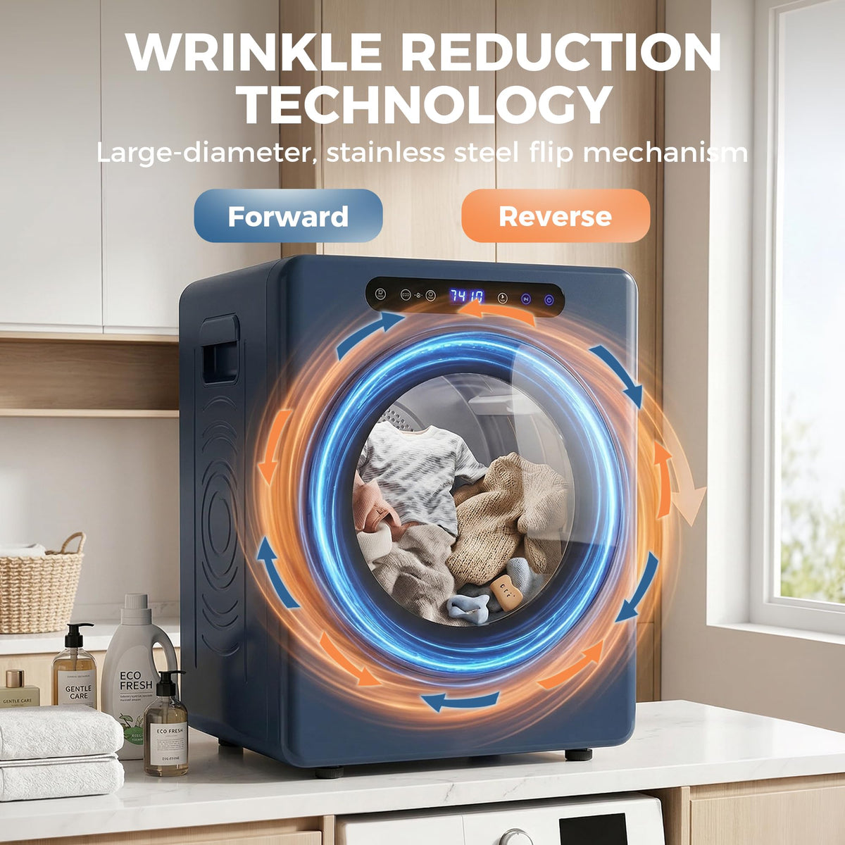 HOMCOM Vented Tumble Dryer 5kg Wet Laundry/3kg Dry Capacity 1000W Black