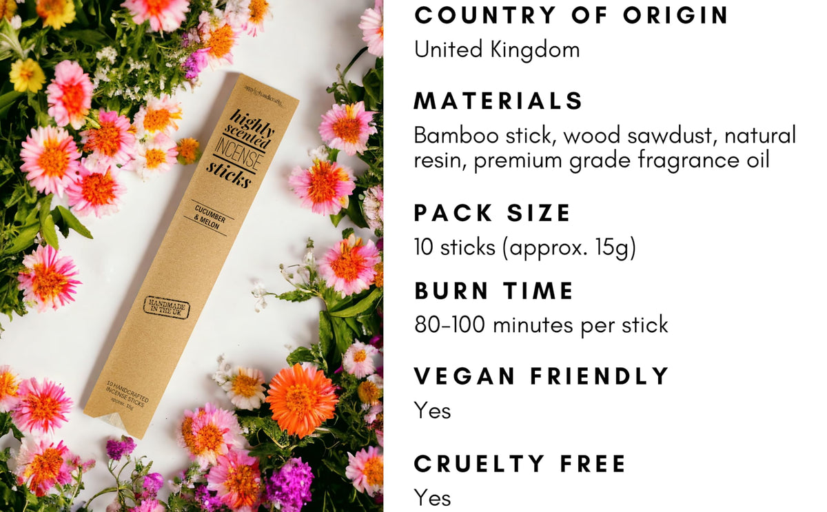 Highly Scented Incense Sticks, 10 Sticks (Crisp Fall Night)