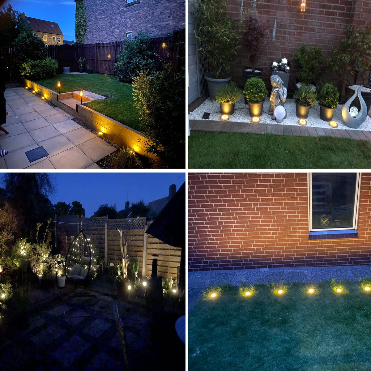 Torchtree Solar Lights Outdoor Garden,600mAh Solar Ground Lights, 8 LED Solar Disk Lights for Garden Lawn Pathway Yard Landscape Walkway（8 Pack Bright White） ﻿
