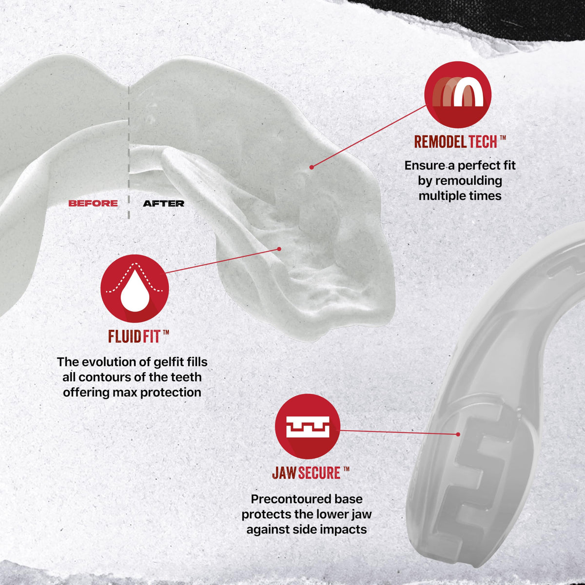 SAFEJAWZ Mouth Guard, Slim Fit Gum Shield for Adult & Junior with Case