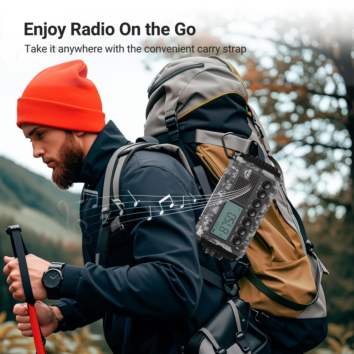 Mesqool Wind Up Radio Solar Powered, 5000mAh Emergency Hand Crank AM FM Radio with Flashlight, Reading Lamp, USB Phone Charger, SOS Alarm and Compass