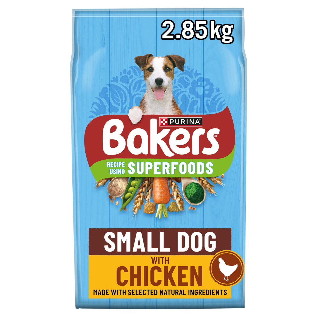 BAKERS Superfoods Small Dog Adult Dry Dog Food Chicken 1.1kg (Pack of 5)