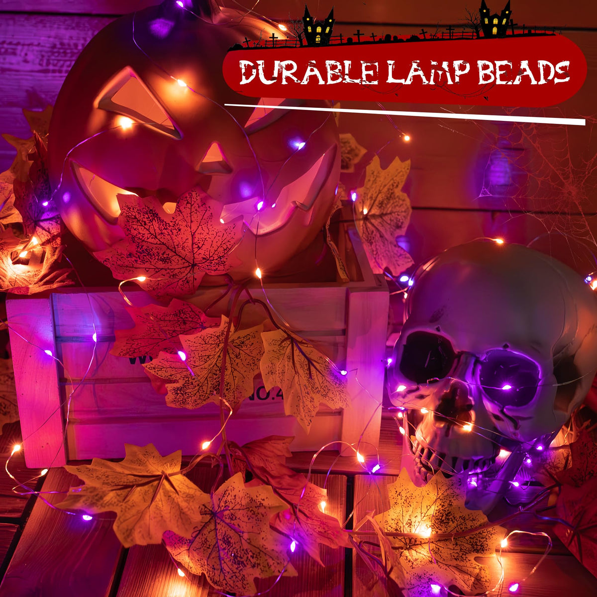 Ollny 10m 100LED Red Fairy Lights Battery Operated,Copper Wire String Light