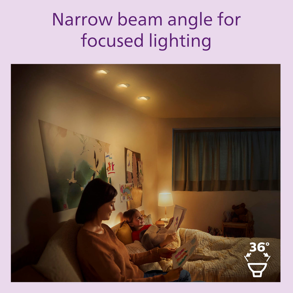 PHILIPS WarmGlow 6 Pack Dimmable [GU10 Spot] LED Light Bulbs, 3.8 W - 50W Equivalent, 2700-2200K. for Relaxed Home Lighting