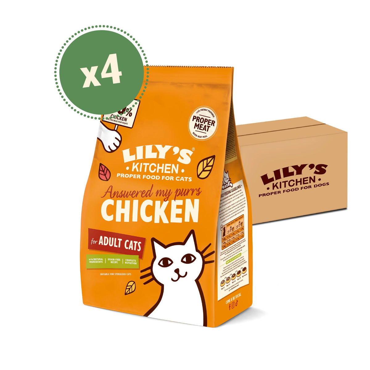 Lily’s Kitchen Chicken with Veggies, Complete, Adult Cat Dry Food (2kg), With Natural Ingredients, Grain-Free Recipe, Balanced Nutrition, Proper Kibble, Dry Cat Food Chicken