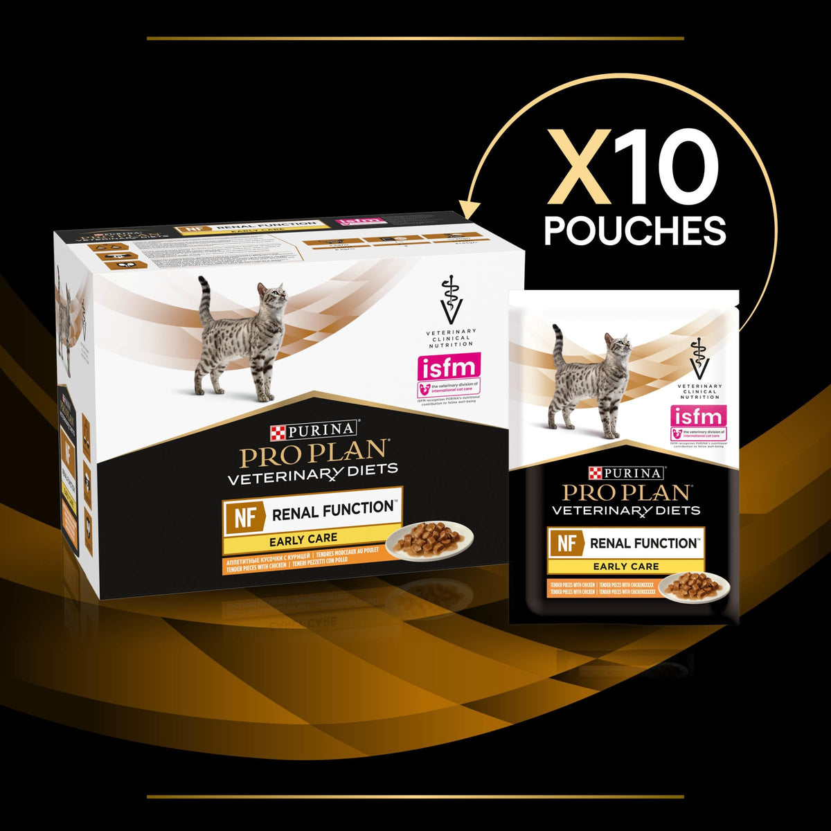 PRO PLAN VETERINARY DIETS UR Urinary Chicken Wet Cat Food 10x85g (Pack of 4)