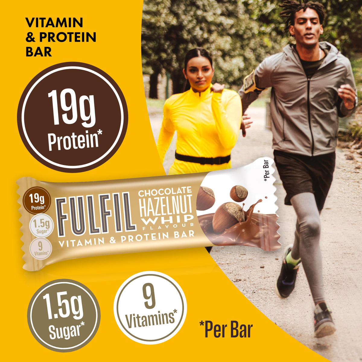 FULFIL Vitamin and Protein Bars, Chocolate Salted Caramel Flavour, 15 x 55g