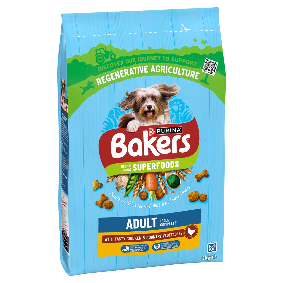 BAKERS Superfoods Small Dog Adult Dry Dog Food Chicken 1.1kg (Pack of 5)