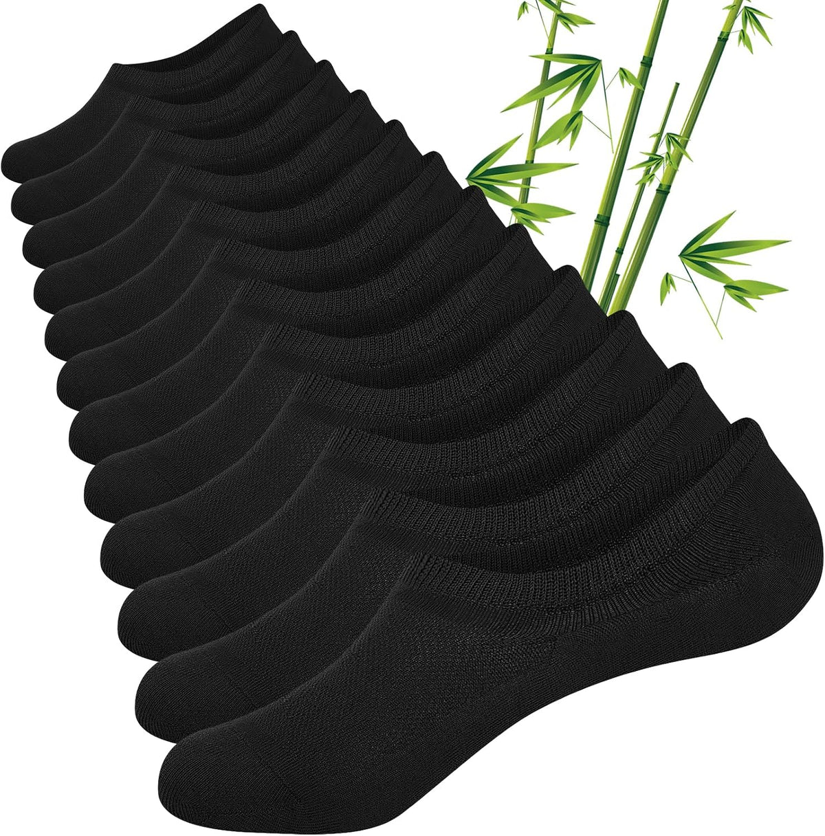 Cirorld Bamboo No Show Socks for Men & Women, 6 Pairs, Non-Slip