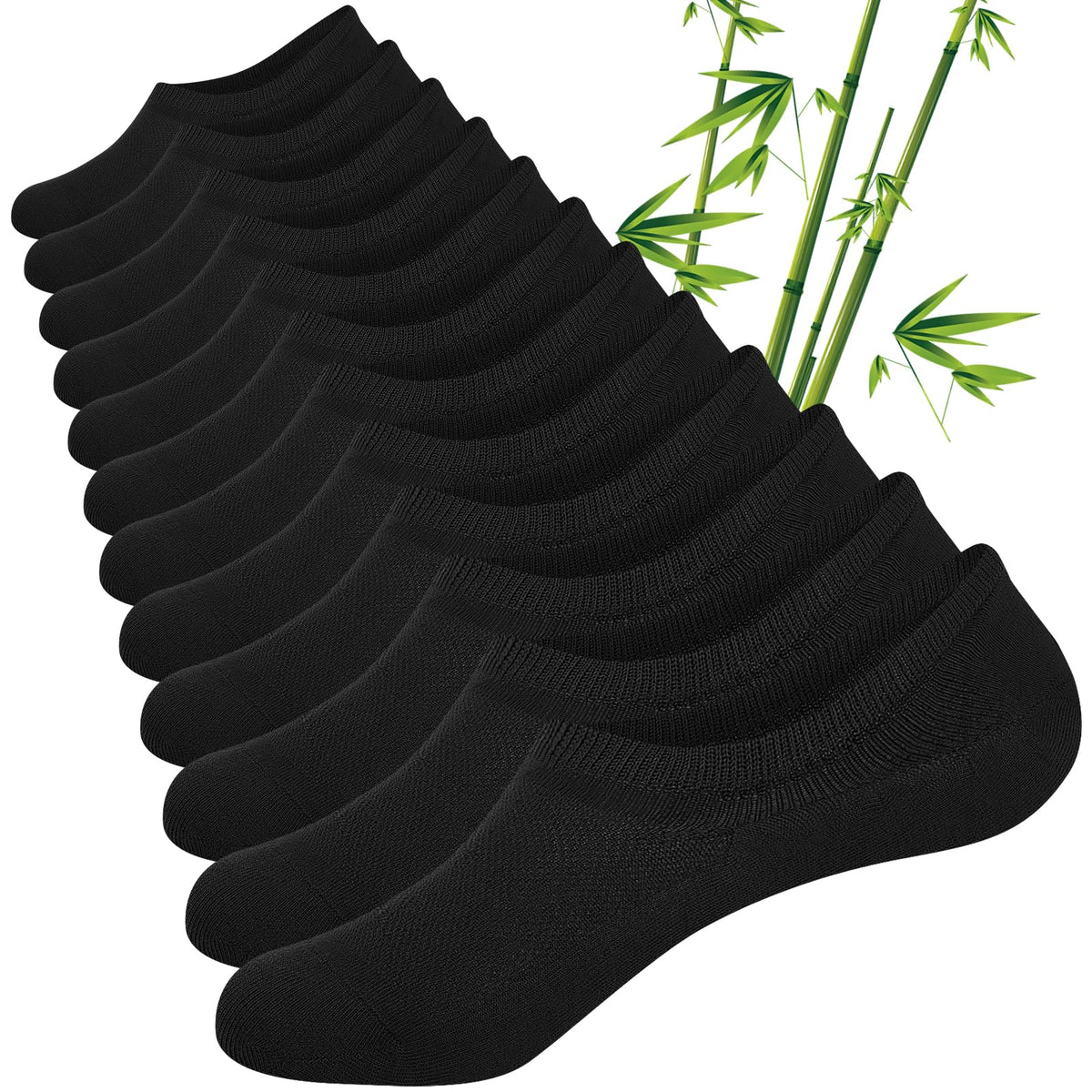 Cirorld Bamboo No Show Socks for Men & Women, 6 Pairs, Non-Slip