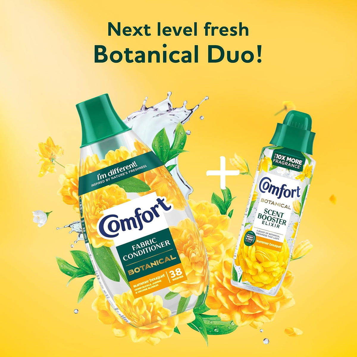 Comfort Botanical Summer Bouquet Scent Booster Elixir up to 10x more fragrance* infuses laundry with long-lasting freshness 460 ml