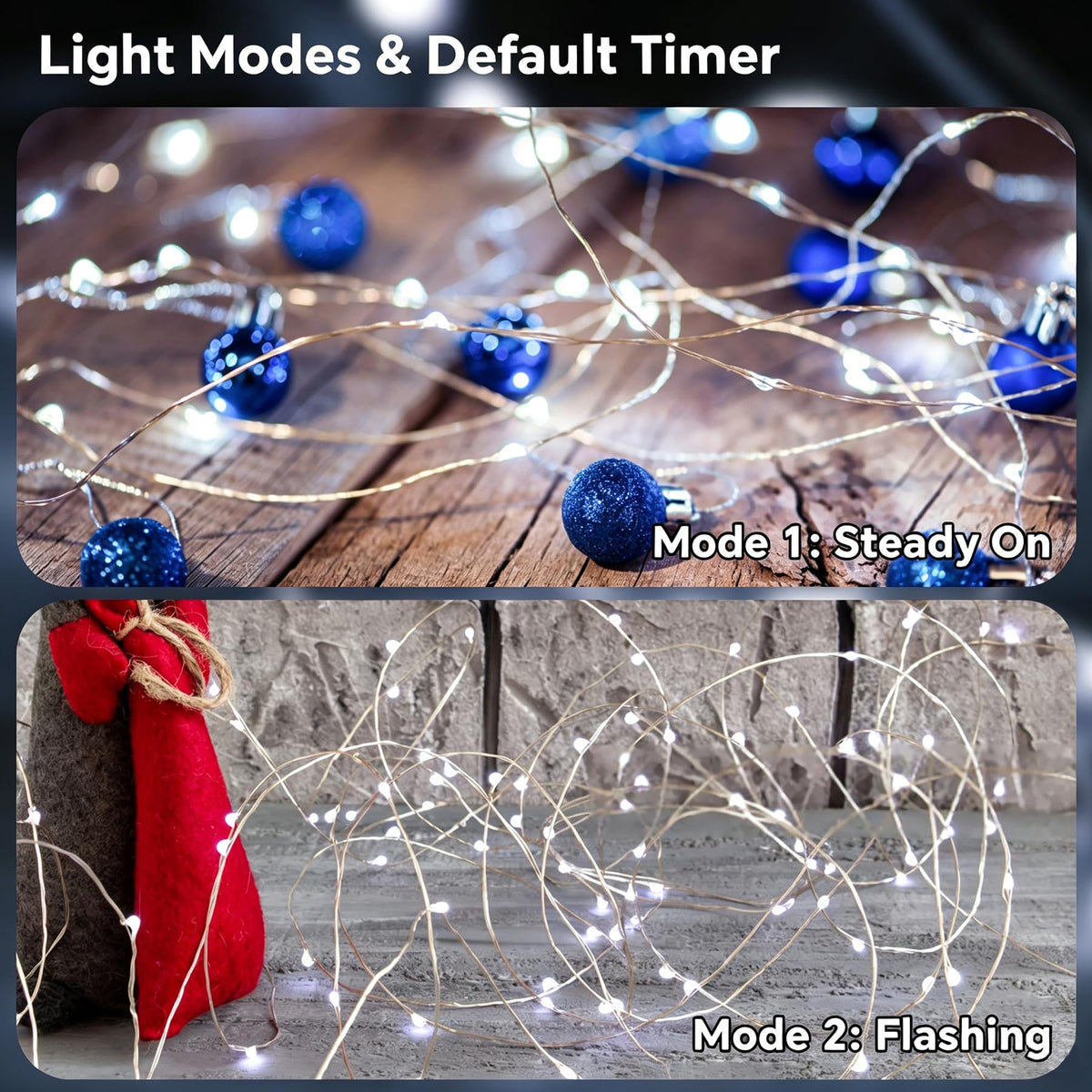60LED 6m Fairy Lights Battery Operated, Battery Powered String Light Indoor