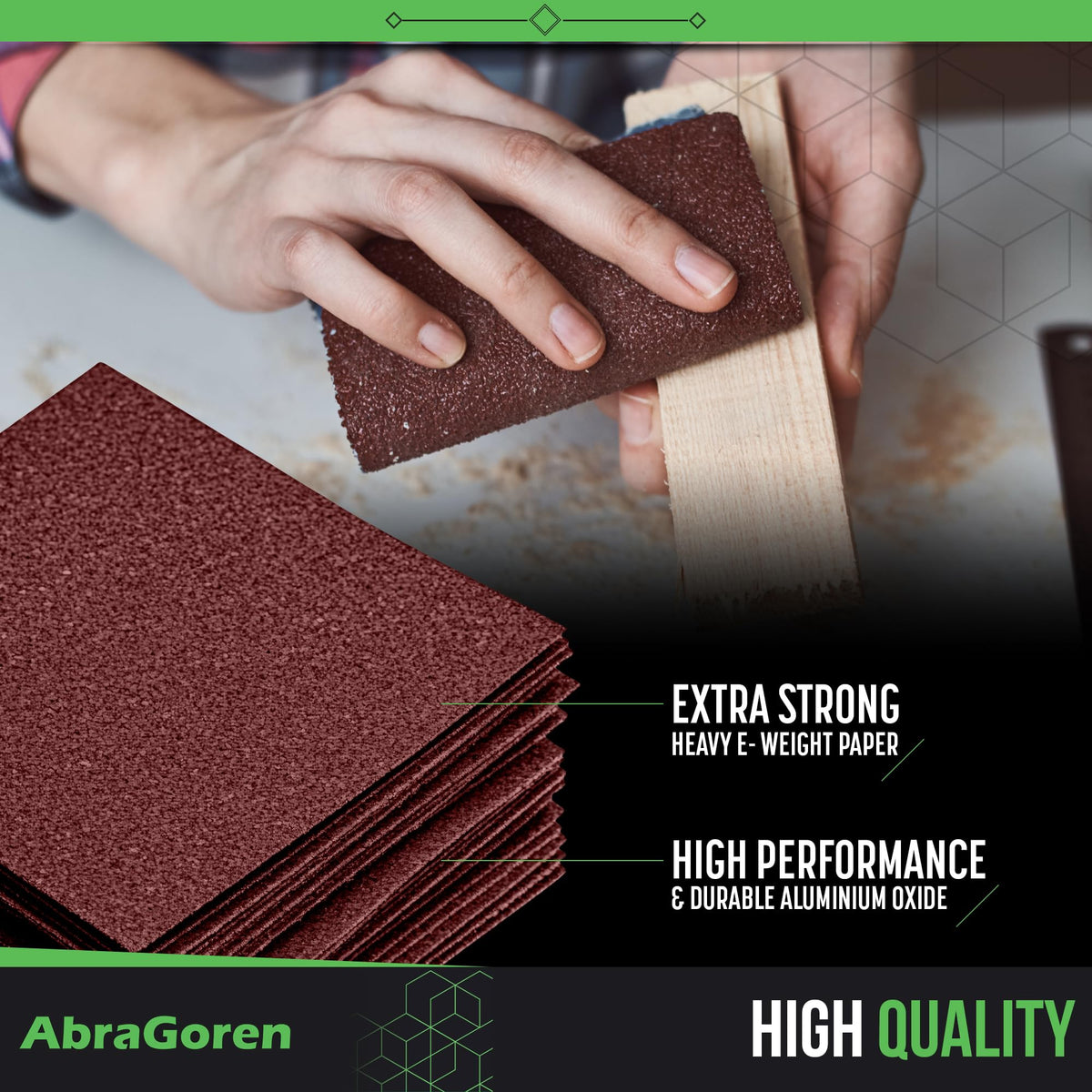 Pack of 10 Sand Paper Sheets - Mixed Grits, 3x Fine, 4x Medium, 3x Coarse - Assorted Sandpaper for Wood and Walls (Premium)