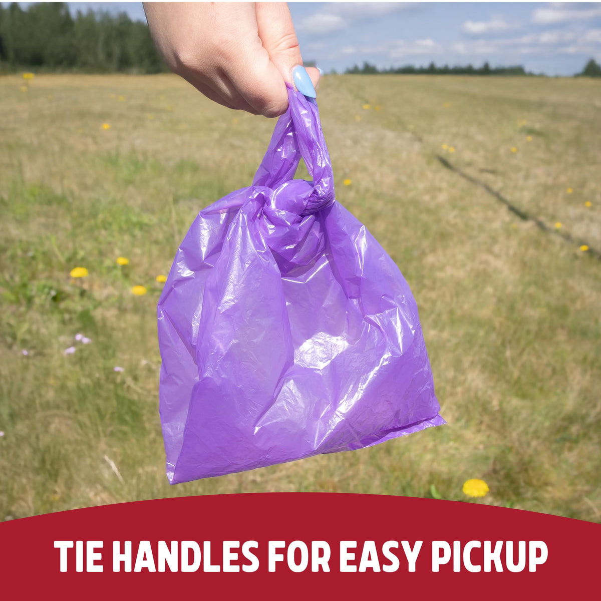 Rosewood Dog Poo Bags with Handles - 100 Easy Clean-Up Poop Bags, Loose Packed Dog Waste Bags with Tie Handles, Lightly Scented, Black