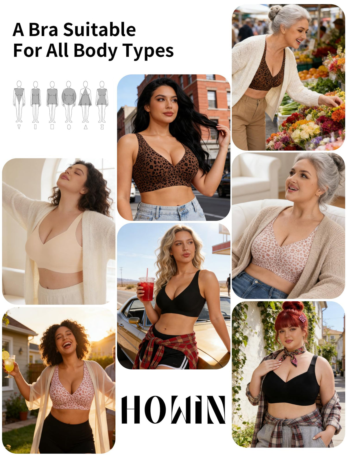 HOWIN Jelly Bras for Women Non Wired Seamless Gel Plus Size Push Up Bras