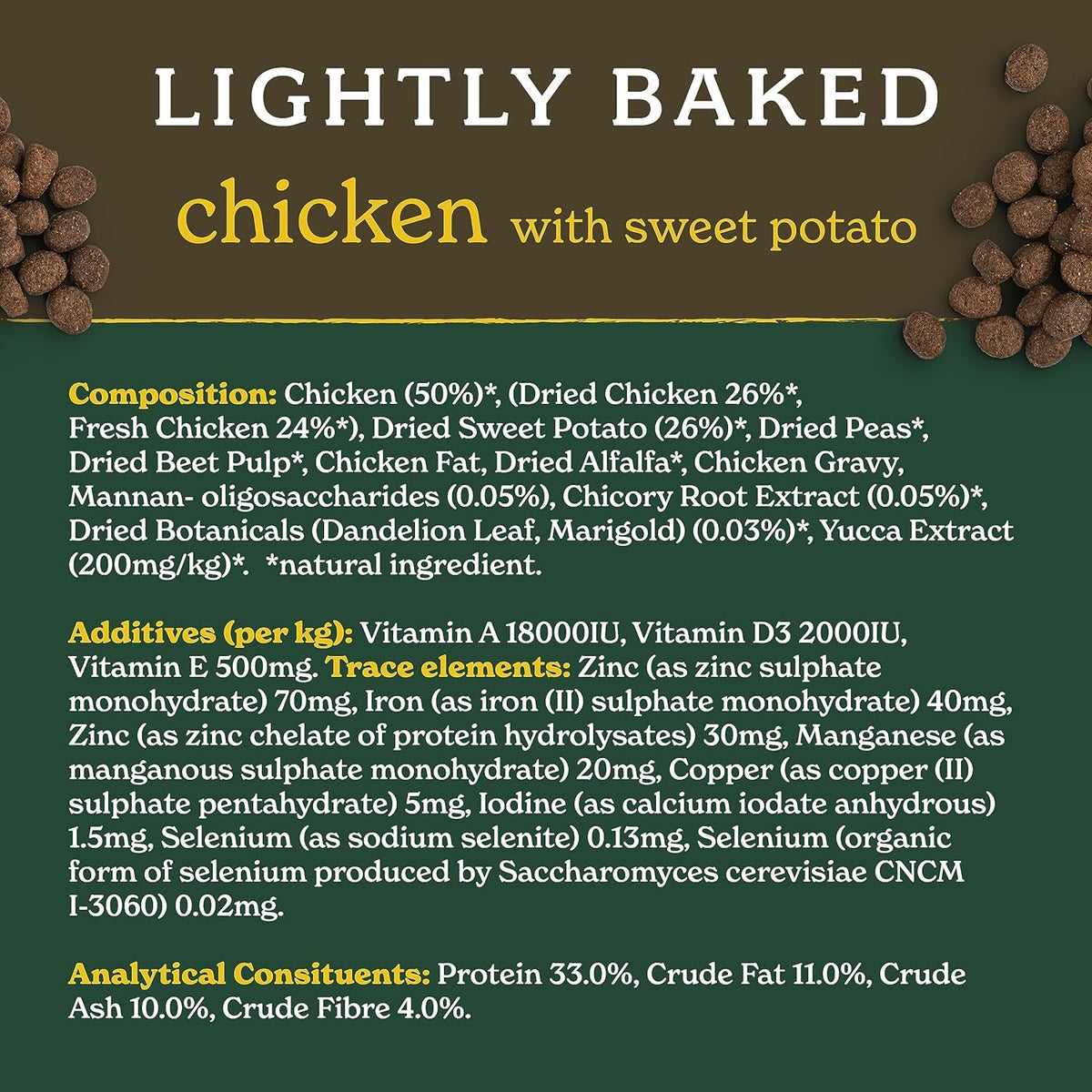 Forthglade Dry Dog Food, Lightly Baked, (2kg), Hypoallergenic and Grain Free Dog Food, Adult 1 Year +, Turkey With Sweet Potato, Completed and Balanced Meal, 50% Single Source Protein