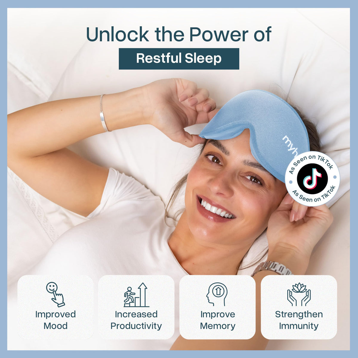 MyHalos Blackout Sleep Mask, Eye Mask for Sleeping, Zero Pressure, Travel