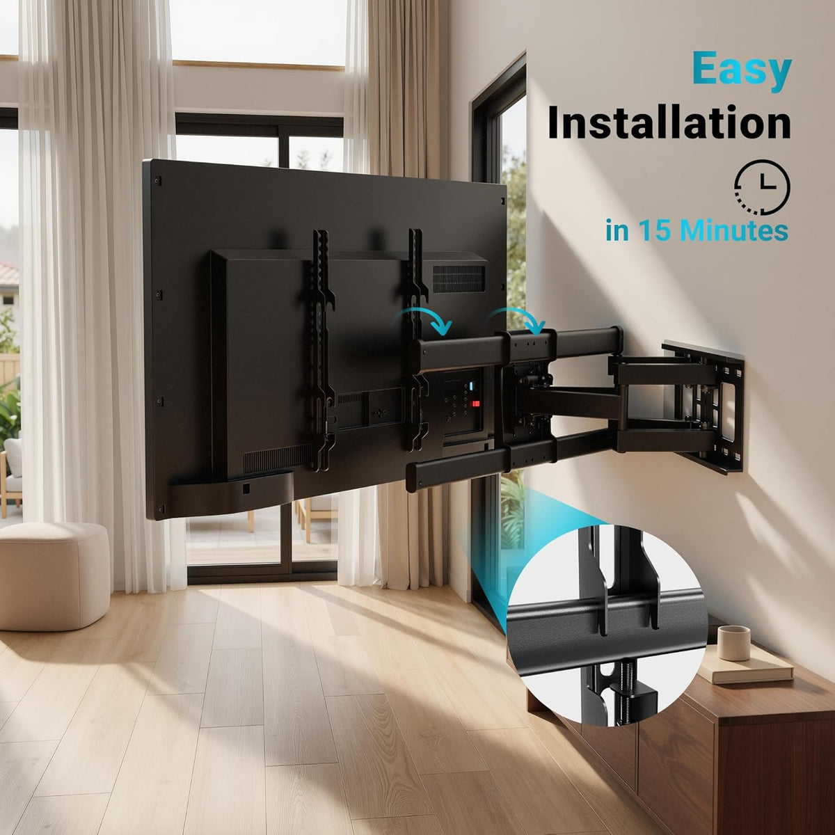 BONTEC TV Wall Bracket for 32-85 Inch TVs, Full Motion TV Wall Mount, 60 kg