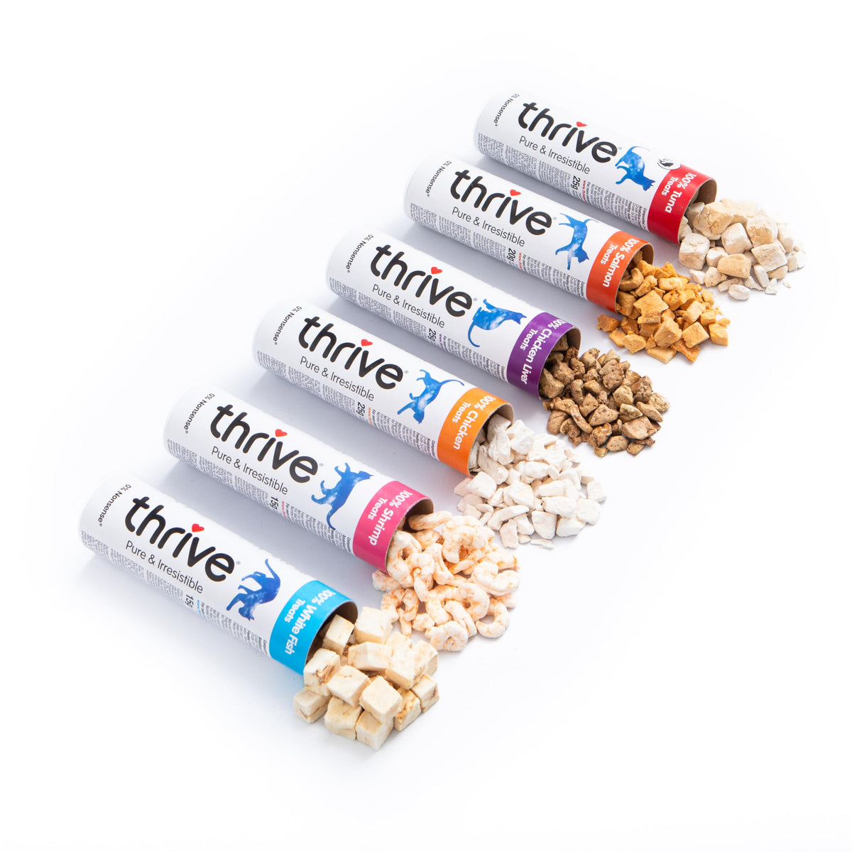Thrive 100% Chicken Breast Freeze-Dried Cat Treats – Single Ingredient, High Protein – Grain Free – 170g MaxiTube
