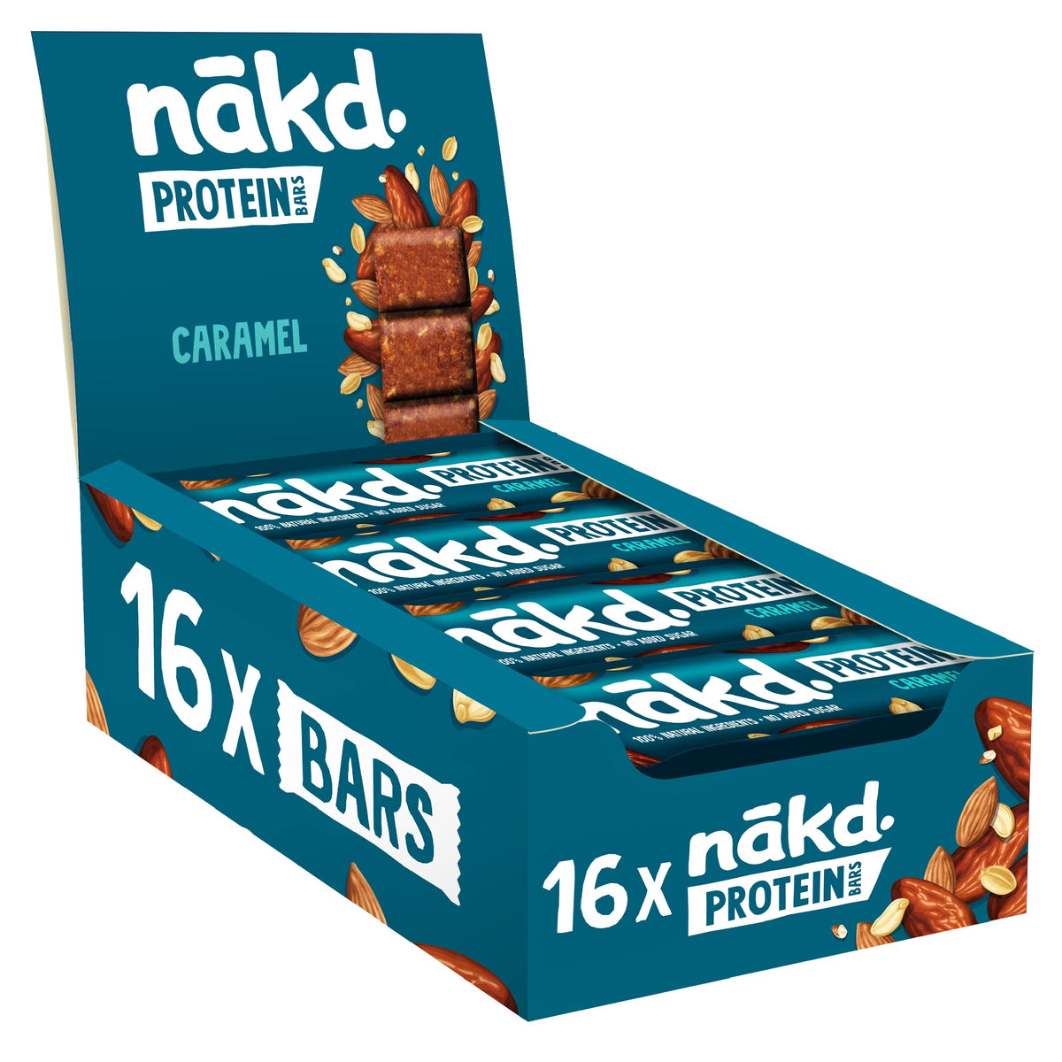Nakd Cocoa Hazelnut Protein Bar - Vegan - Gluten Free - Healthy Snack, 45g (Pack of 16 bars)