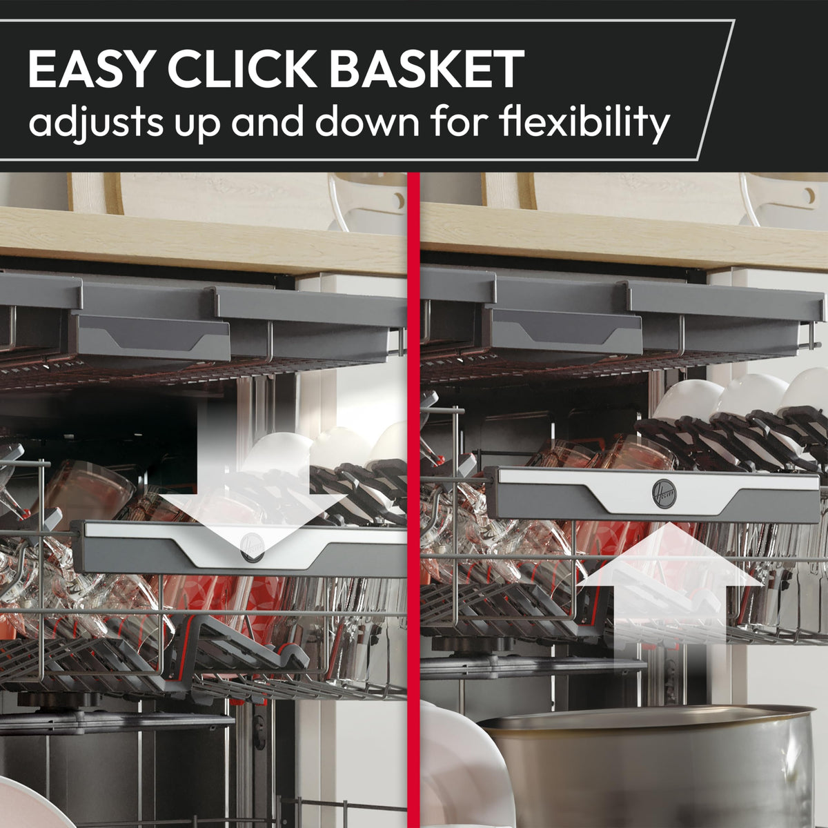 Hoover H-DISH 300 Dishwasher, 13 Place Settings, Black, C Class